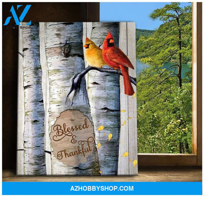 Blessed And Thankful Cardinal Wall Art Canvas