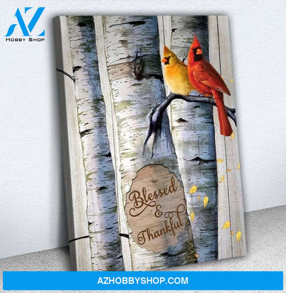 Blessed And Thankful Cardinal Wall Art Canvas