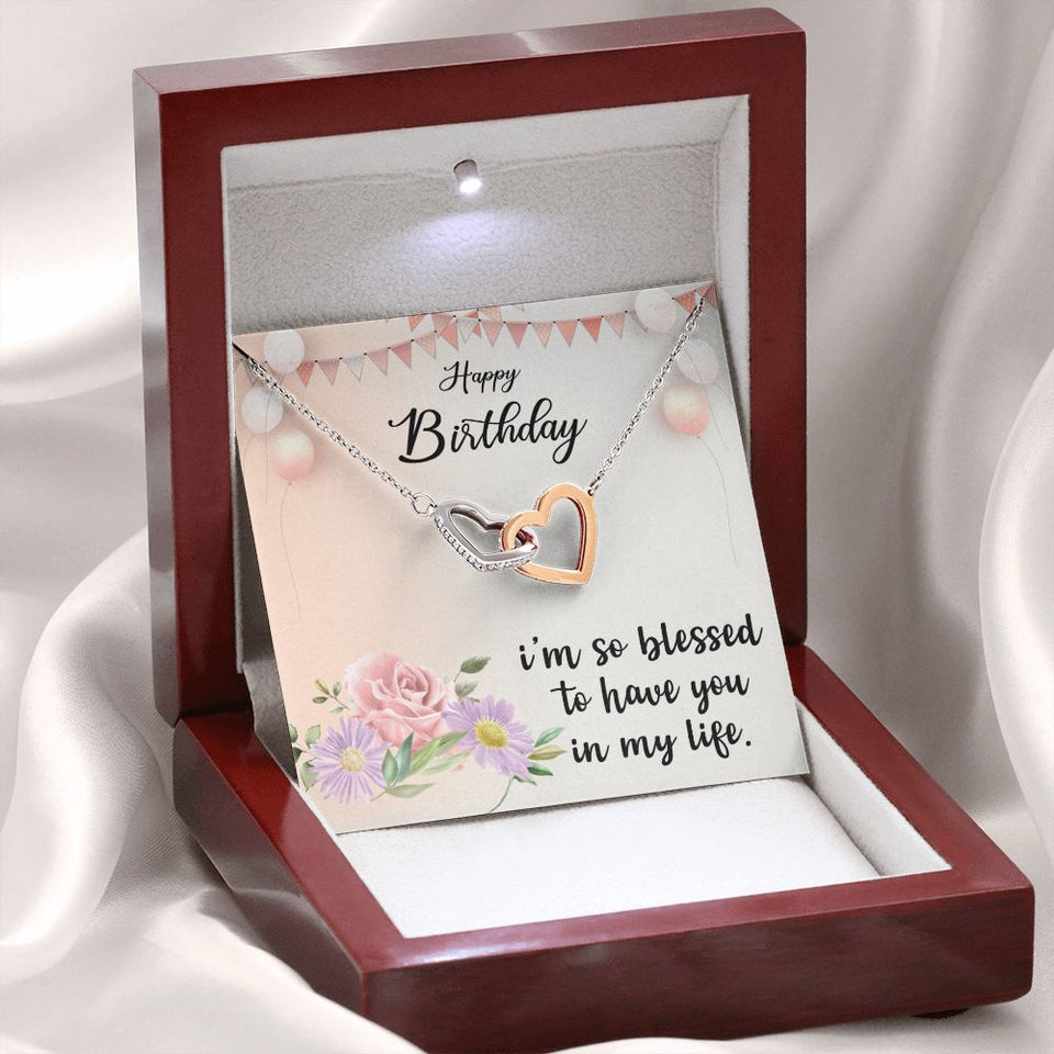 Happy Birthday - Interlocking Hearts Necklace