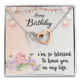 Happy Birthday - Interlocking Hearts Necklace