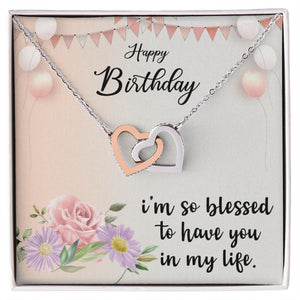 Happy Birthday - Interlocking Hearts Necklace