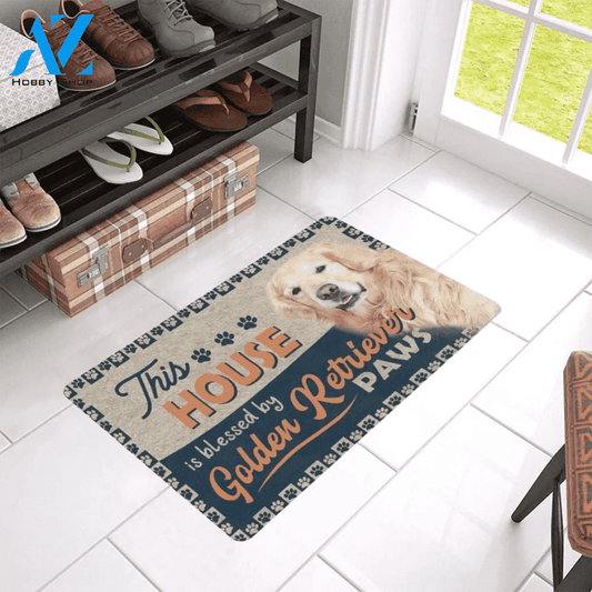 Blessed By Golden Retriever Paws Doormat