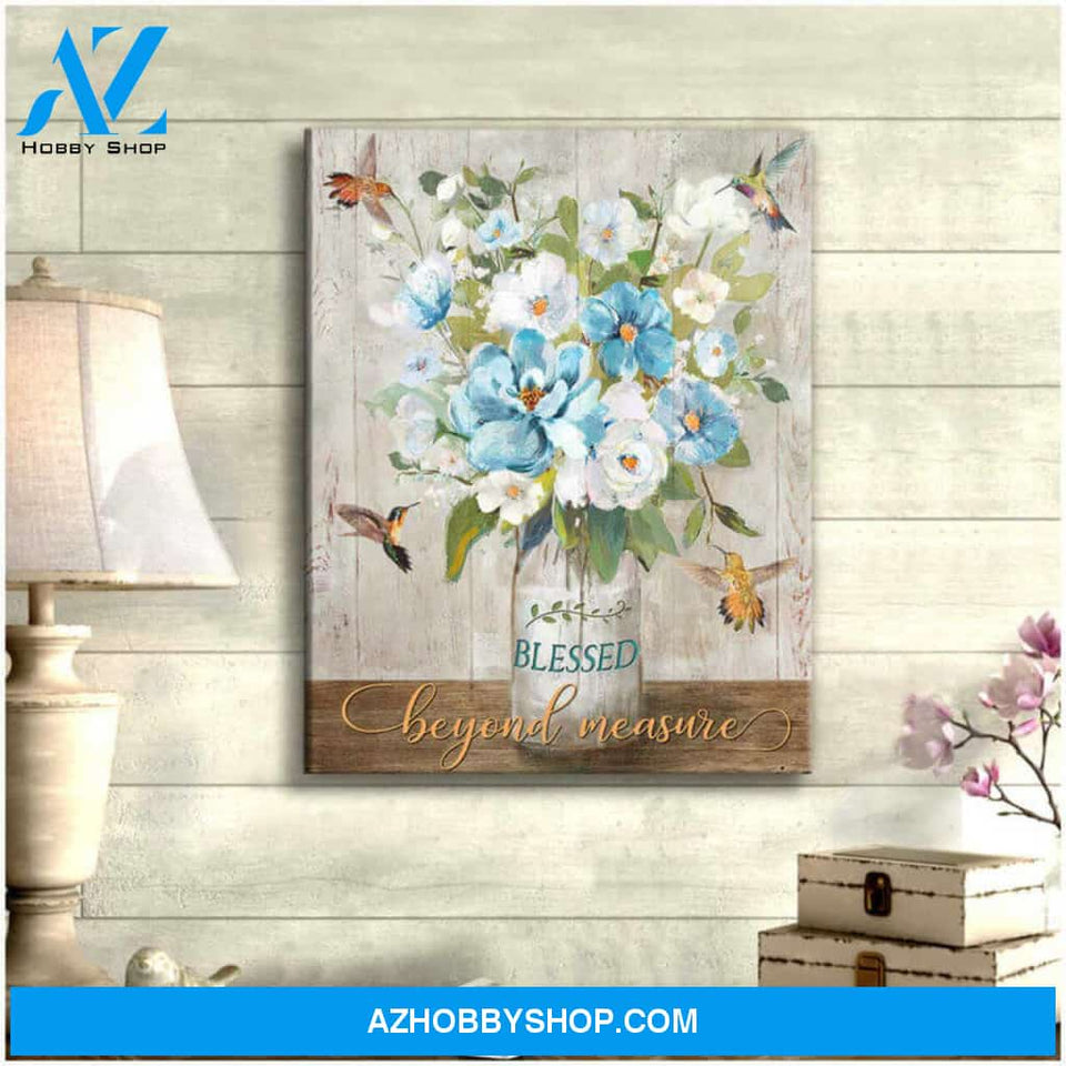 Blessed Hummingbird Premium Canvas Wall Art
