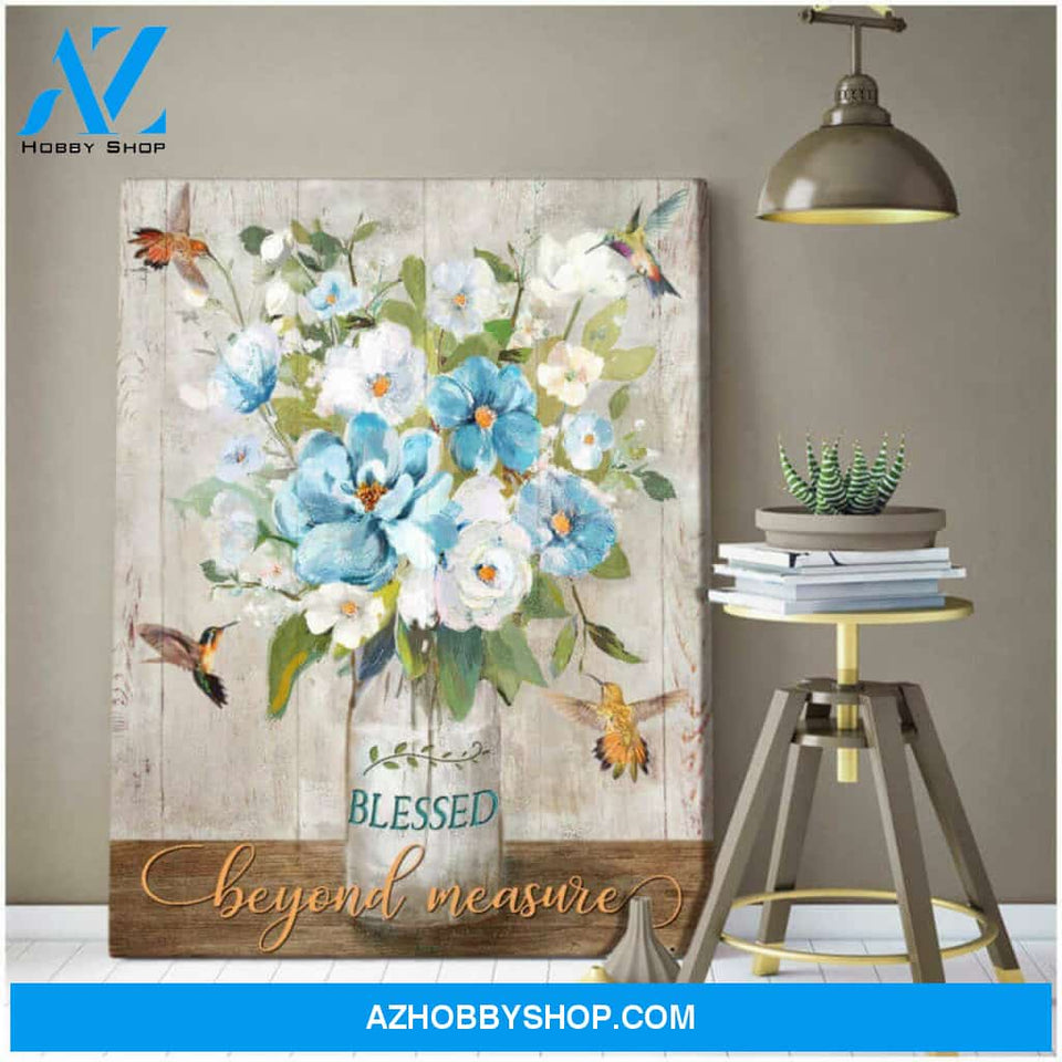 Blessed Hummingbird Premium Canvas Wall Art