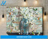 Blessed Hummingbird Wall Art Canvas, Wall Decor Visual Art