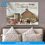 Blessed is the home Cow Canvas Wall Art Decor, Wall Decor Visual Art