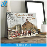 Blessed is the home Cow Canvas Wall Art Decor, Wall Decor Visual Art