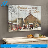 Blessed is the home Cow Canvas Wall Art Decor, Wall Decor Visual Art