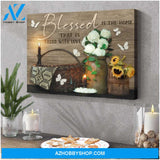Blessed is the home that is filled with love Farm Butterfly Canvas Wall Art Decor