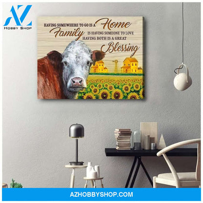 Blessing Cow Wall Art Canvas, Wall Decor Visual Art