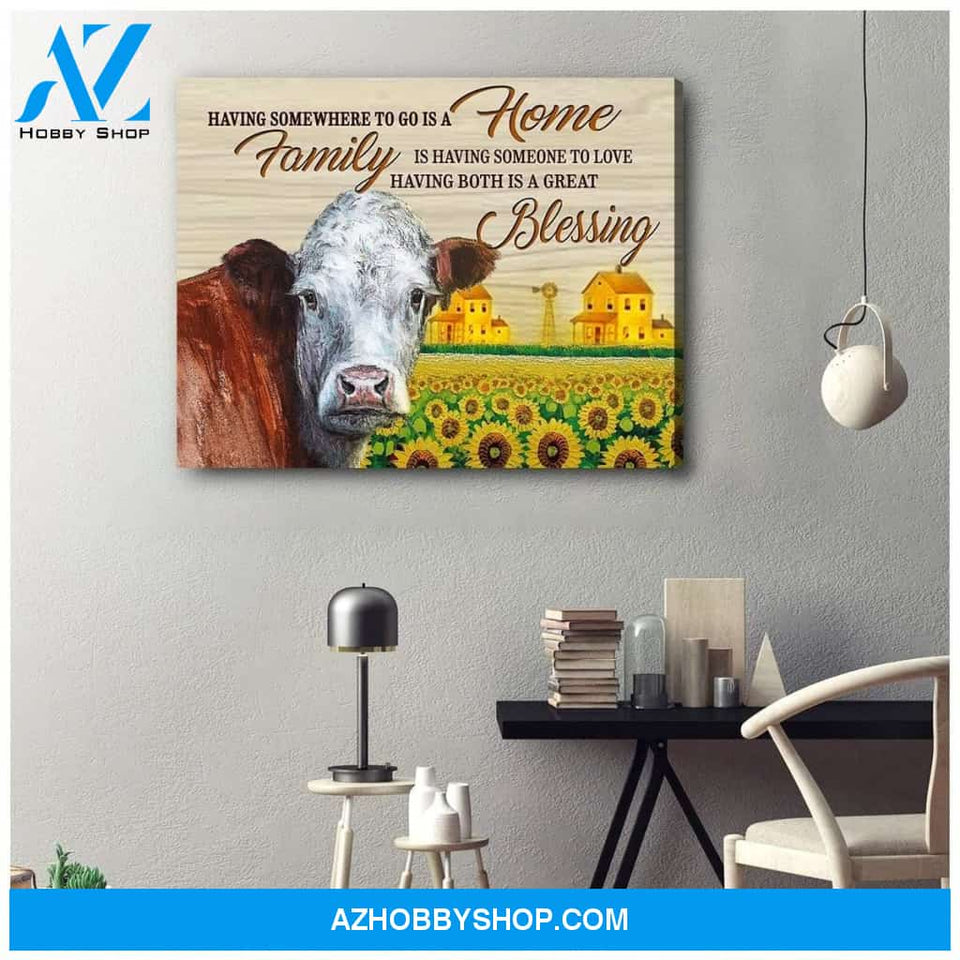 Blessing Cow Wall Art Canvas, Wall Decor Visual Art
