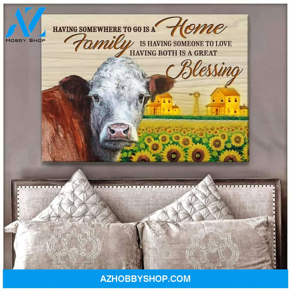 Blessing Cow Wall Art Canvas, Wall Decor Visual Art