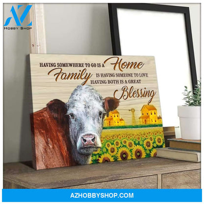 Blessing Cow Wall Art Canvas, Wall Decor Visual Art