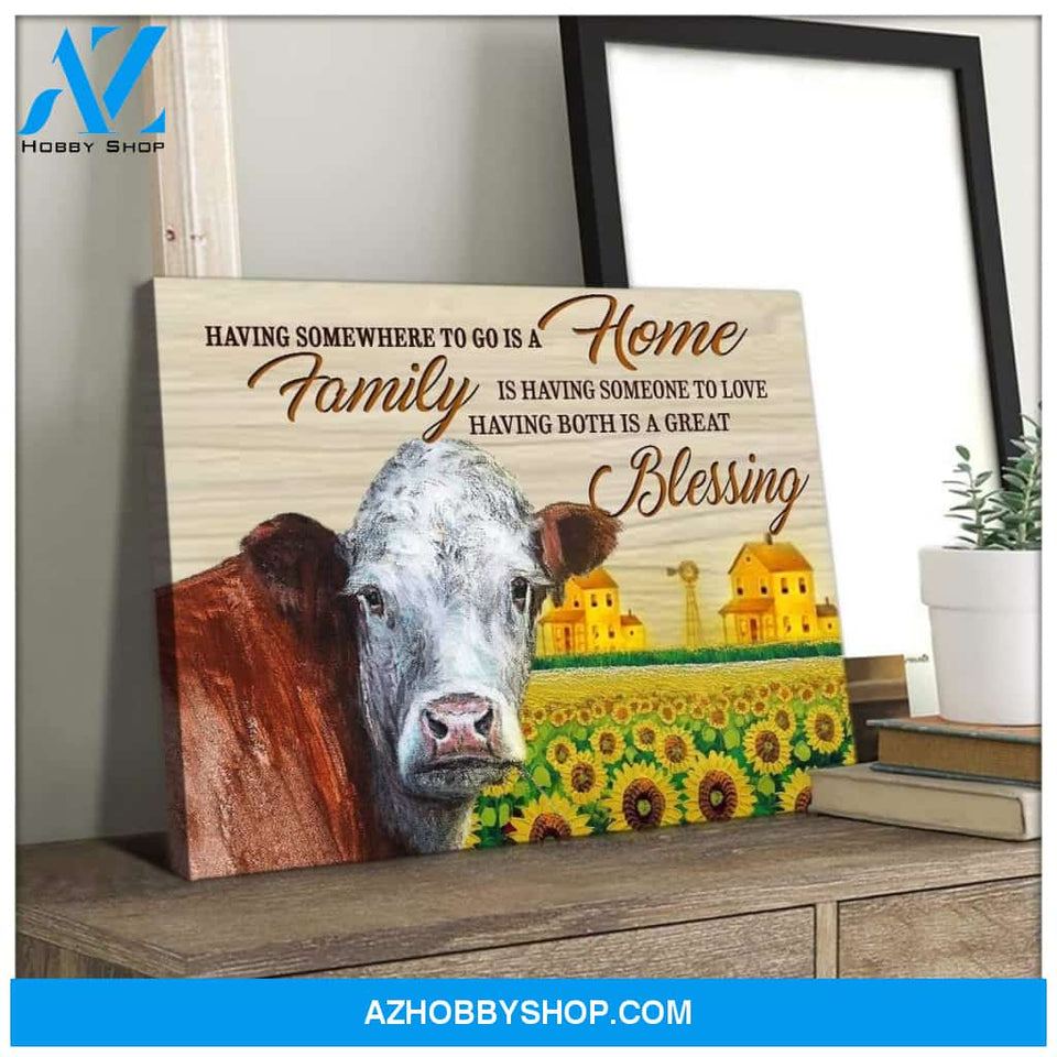 Blessing Cow Wall Art Canvas, Wall Decor Visual Art