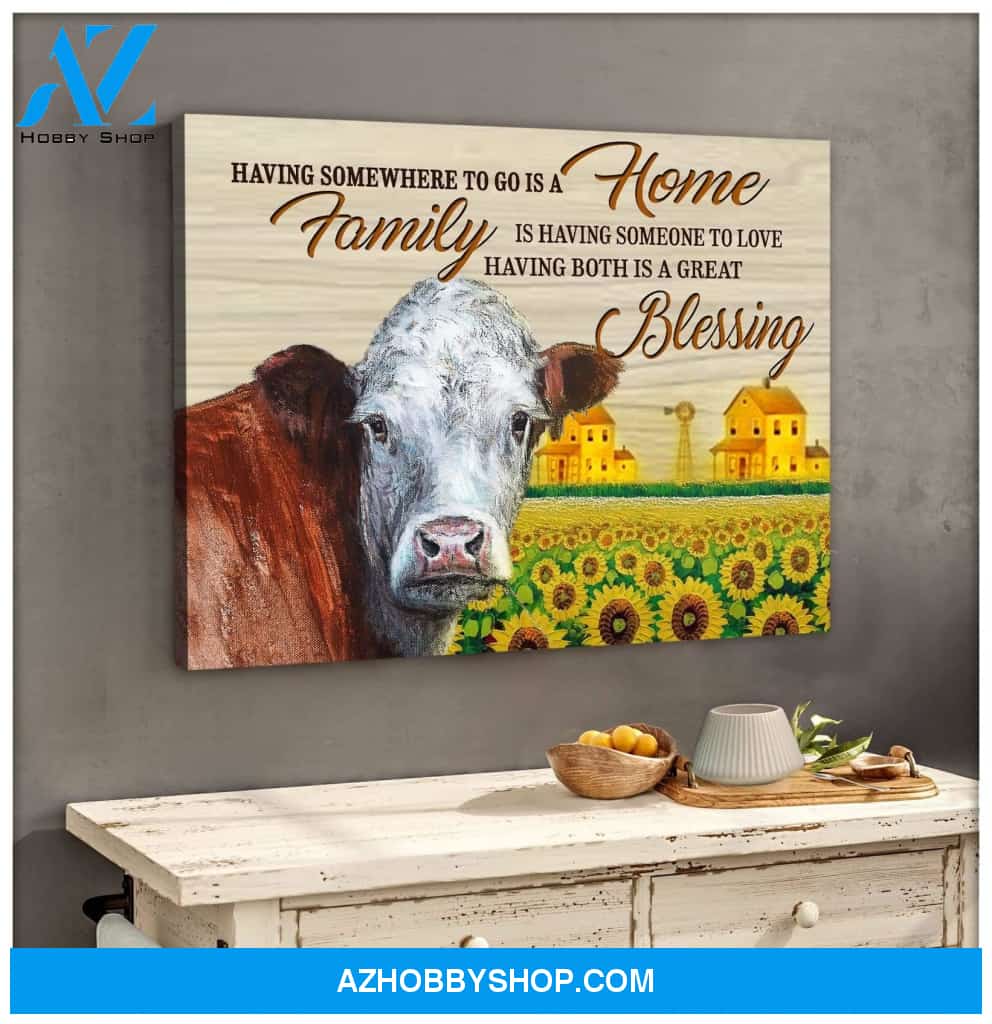 Blessing Cow Wall Art Canvas, Wall Decor Visual Art