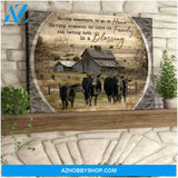 Blessing Angus Cows Wall Art Decor, Gifts For Cow Lovers Canvas