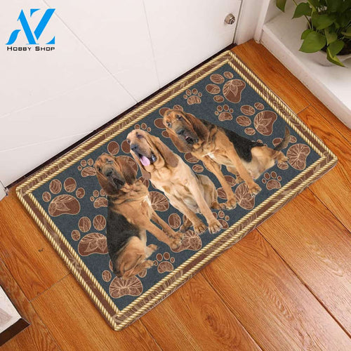 Bloodhound Flower Paw - Dog Doormat | Welcome Mat | House Warming Gift