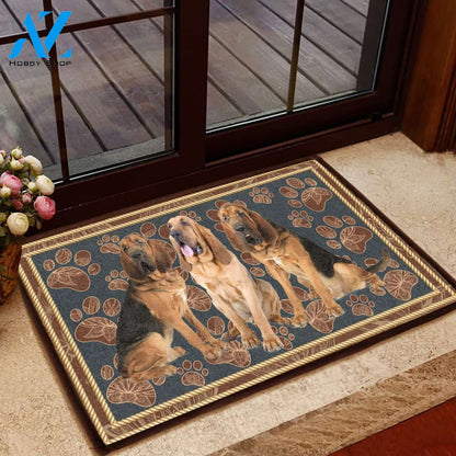 Bloodhound Flower Paw - Dog Doormat | Welcome Mat | House Warming Gift