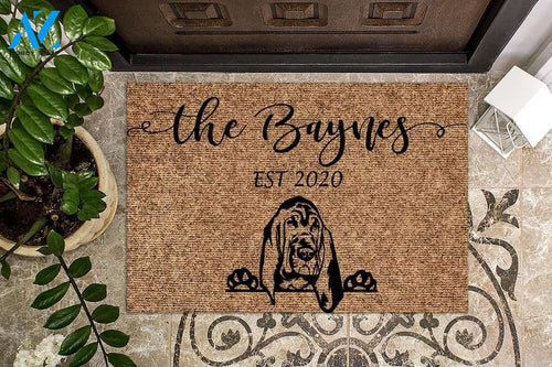 Bloodhound Funny Dog Custom Name & Year Doormat