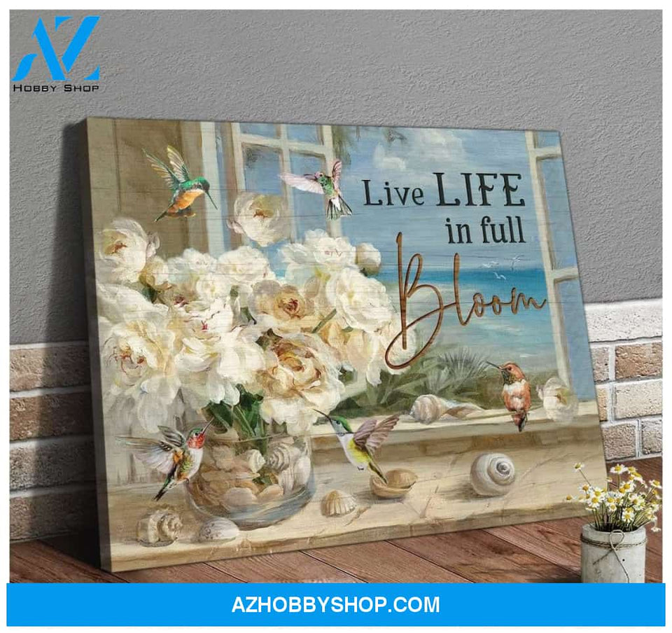 Bloom Hummingbird Wall Art Canvas, Wall Decor Visual Art