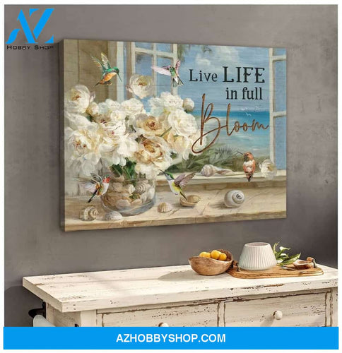 Bloom Hummingbird Wall Art Canvas, Wall Decor Visual Art