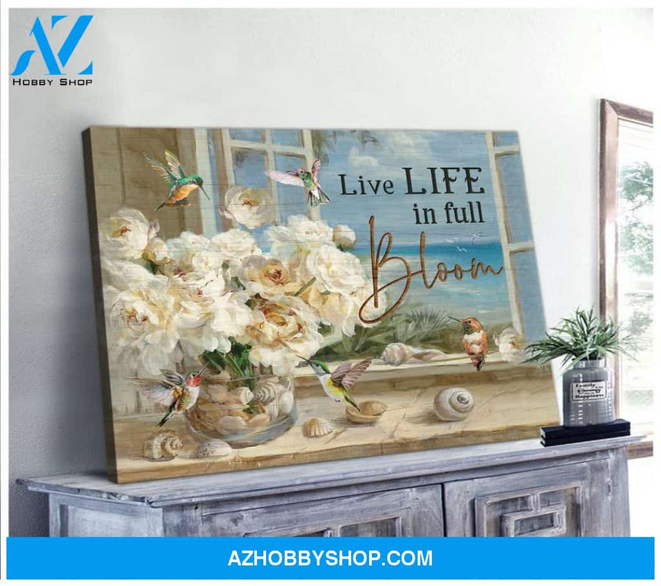 Bloom Hummingbird Wall Art Canvas, Wall Decor Visual Art