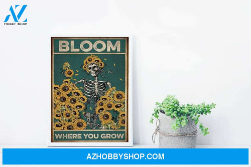 Mental Health Awareness Art, Bloom Where You Grow Art Poster, Be Kind To Your Mind Canvas And Poster, Wall Decor Visual Art