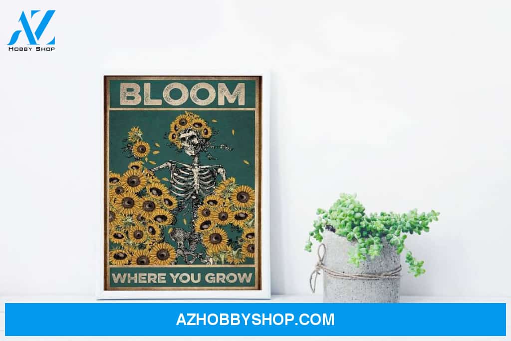 Mental Health Awareness Art, Bloom Where You Grow Art Poster, Be Kind To Your Mind Canvas And Poster, Wall Decor Visual Art