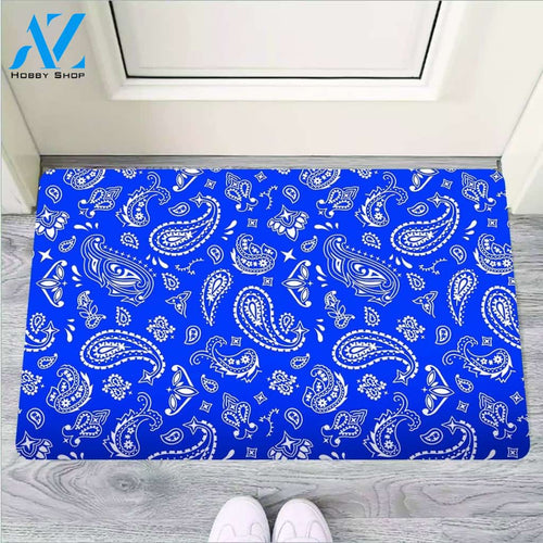 Blue Bandana Door Mat