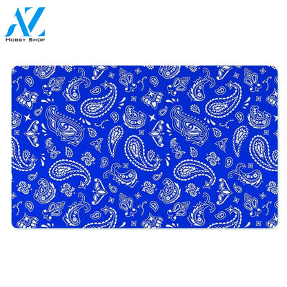 Blue Bandana Door Mat