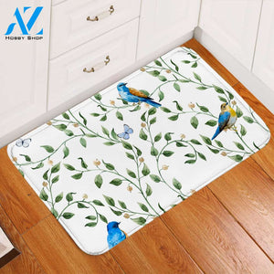 Blue Birds Branches Door Mat