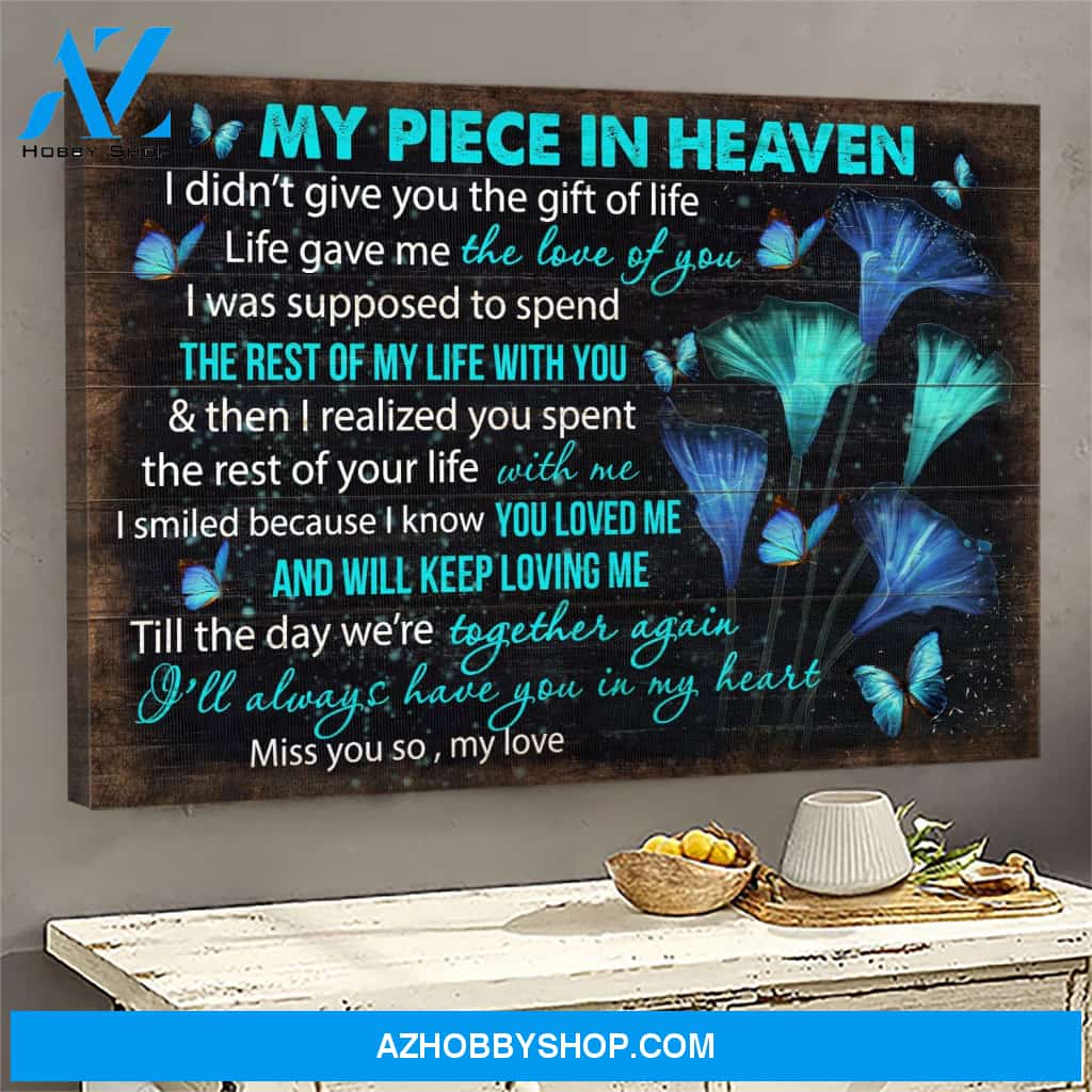 Blue butterflies - Till the day we're together again Heaven Landscape Canvas Prints, Wall Art