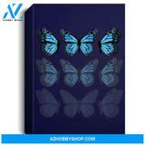 Blue Butterfly Faded 90S Graphic Cute Emoji Pattern Portrait Canvas