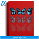 Blue Butterfly Faded 90S Graphic Cute Emoji Pattern Portrait Canvas