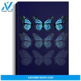 Blue Butterfly Faded 90S Graphic Cute Emoji Pattern Portrait Canvas