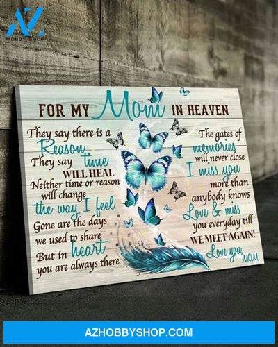 Blue Butterfly For My Mom In Heaven Poster Canvas