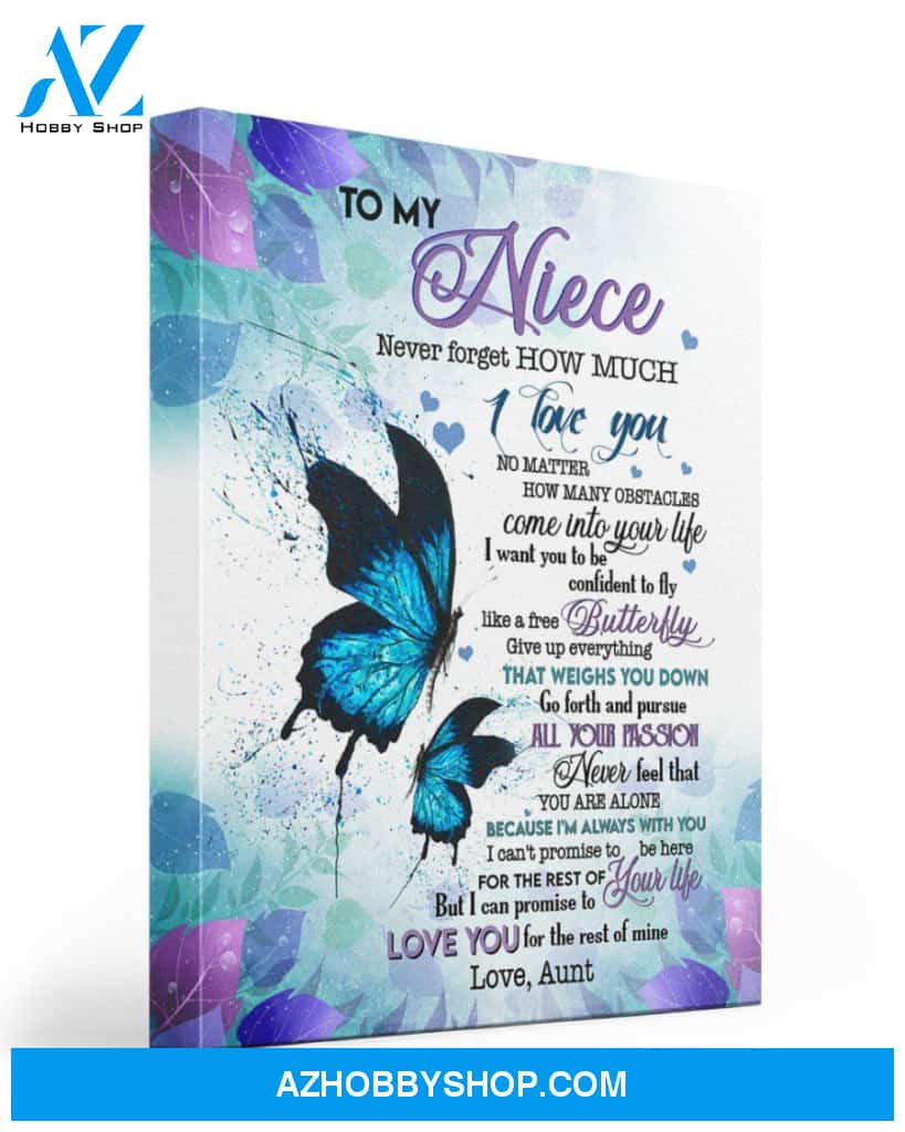 Blue Butterfly How Much I Love You Matte Canvas To Niece Matte Canvas