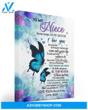 Blue Butterfly How Much I Love You Matte Canvas To Niece Matte Canvas