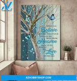 Blue butterfly - Love never dies - Heaven Portrait Canvas Prints - Wall Art