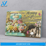 Blue Car Flower Butterfly Country Girl Poster Canvas Wall Decor Visual Art