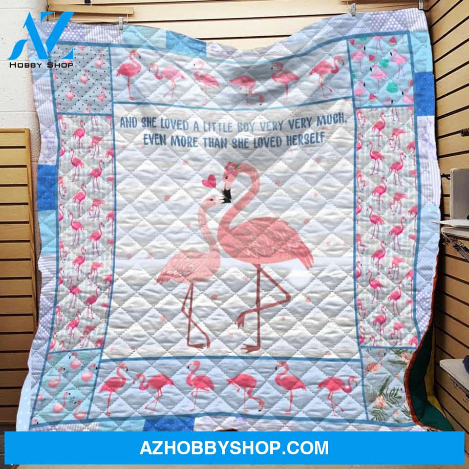 Blue Flamingo Mama Fleece Blanket