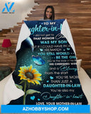 Blue Flower Honor Choose U -Mom To Daughter-In-Law Fleece Blanket