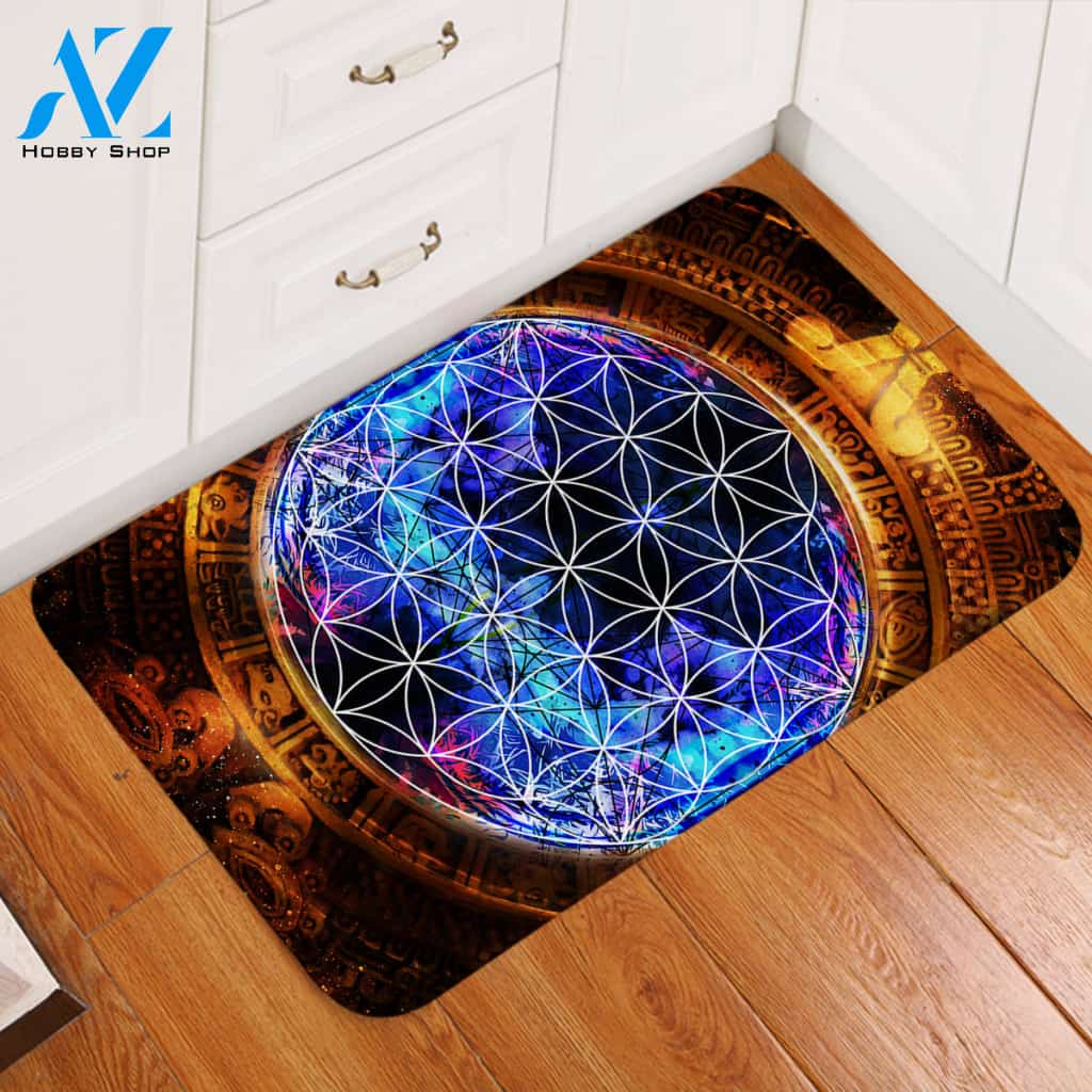 Blue Glass Door Mat