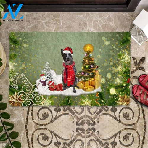 Blue Heeler Merry Christmas Doormat