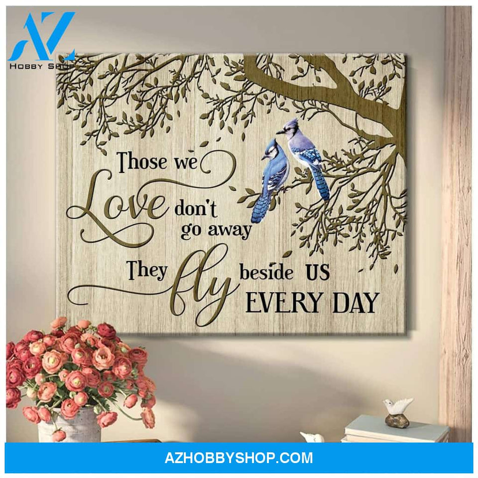 Blue Jay Bird Canvas - Hanging Art Above Sofa