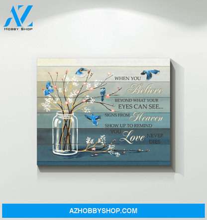 Blue Jay Bird When You Believe Wall Art Canvas Prints, Wall Decor Visual Art