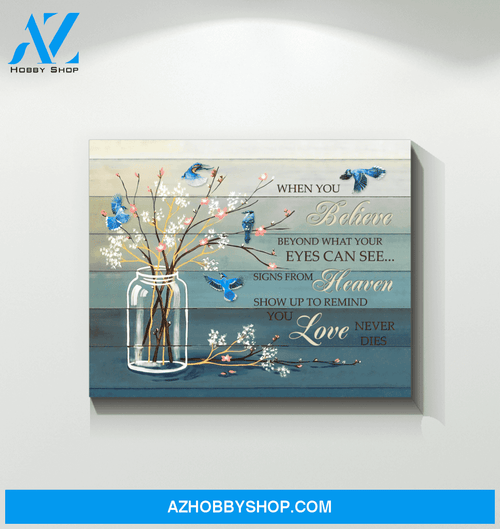 Blue Jay Bird When You Believe Wall Art Canvas Prints, Wall Decor Visual Art