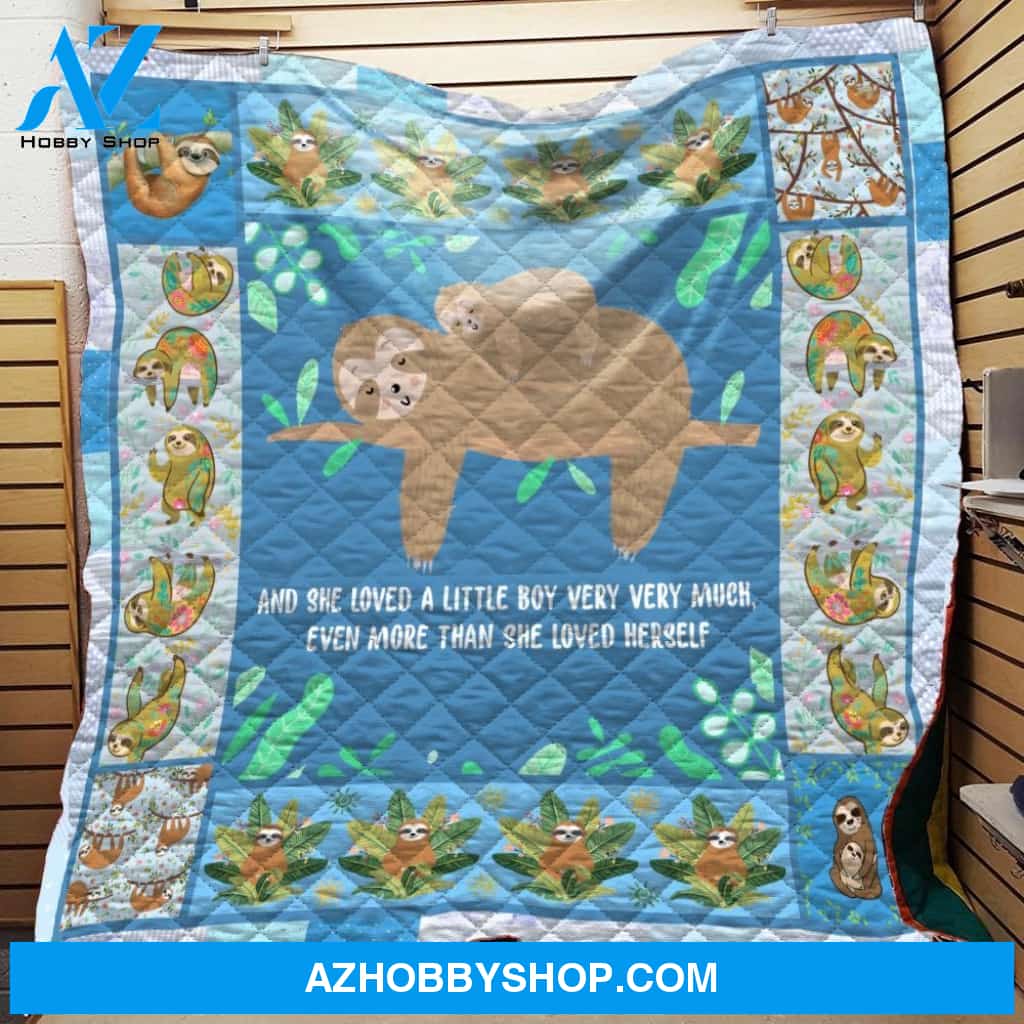 Blue Mama Sloth Fleece Blanket