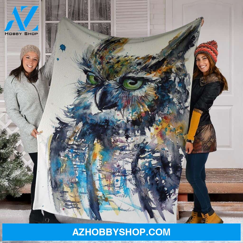 Blue Owl Fleece Blanket