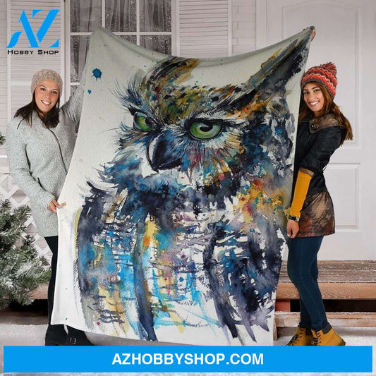 Blue Owl Fleece Blanket